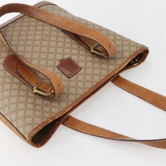 CELINE Macadam Canvas Tote Bag Pvc Beige Gold - Picture 6 of 13